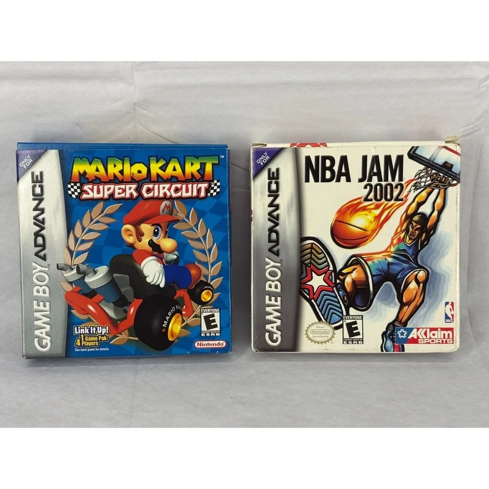 Mario Kart Super Circuit NBA Jam 2002 Nintendo Game Boy Advance GBA Box ONLY Lot